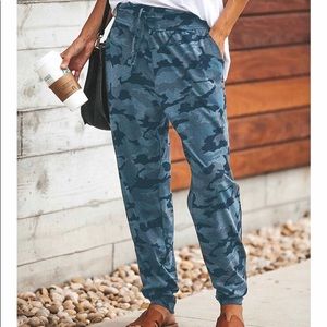 Blue Camouflage relaxed pants